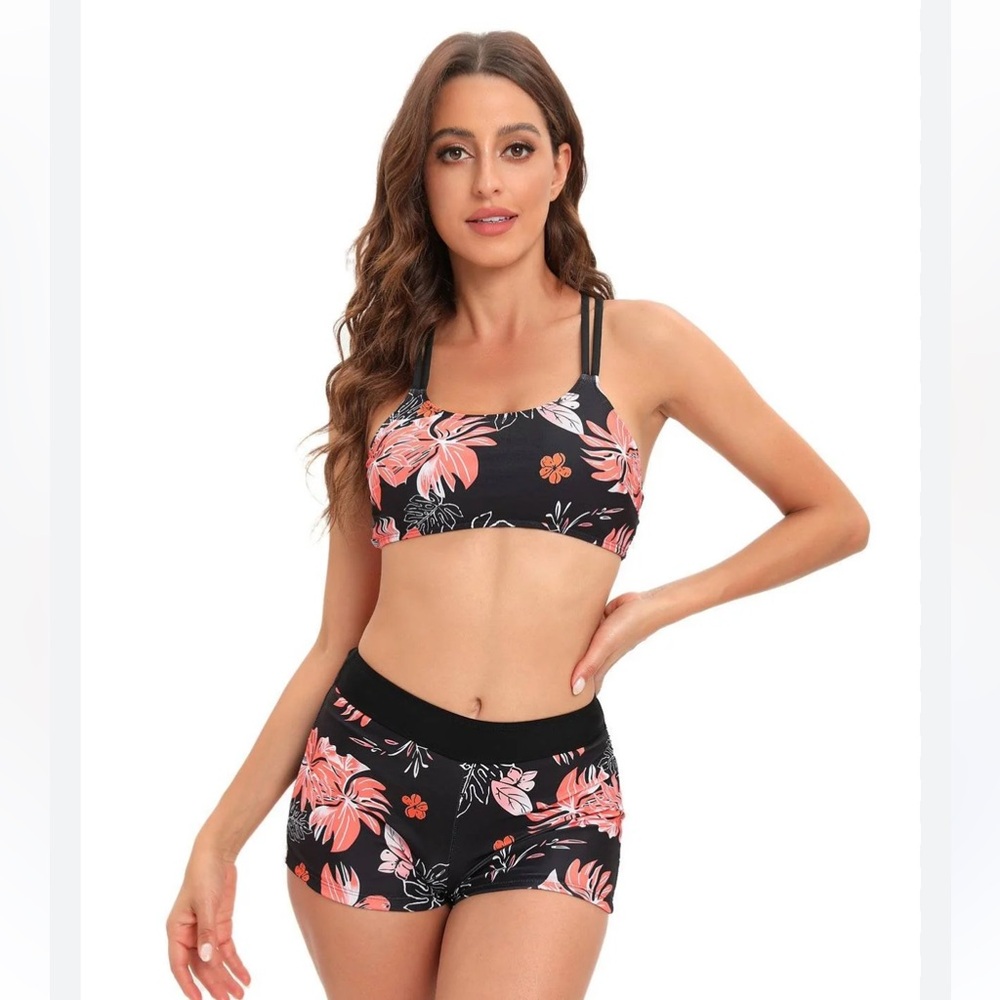 Womens Two Piece Swimsuits Bathing Suits‎ Boy Shorts Plus Size XXL